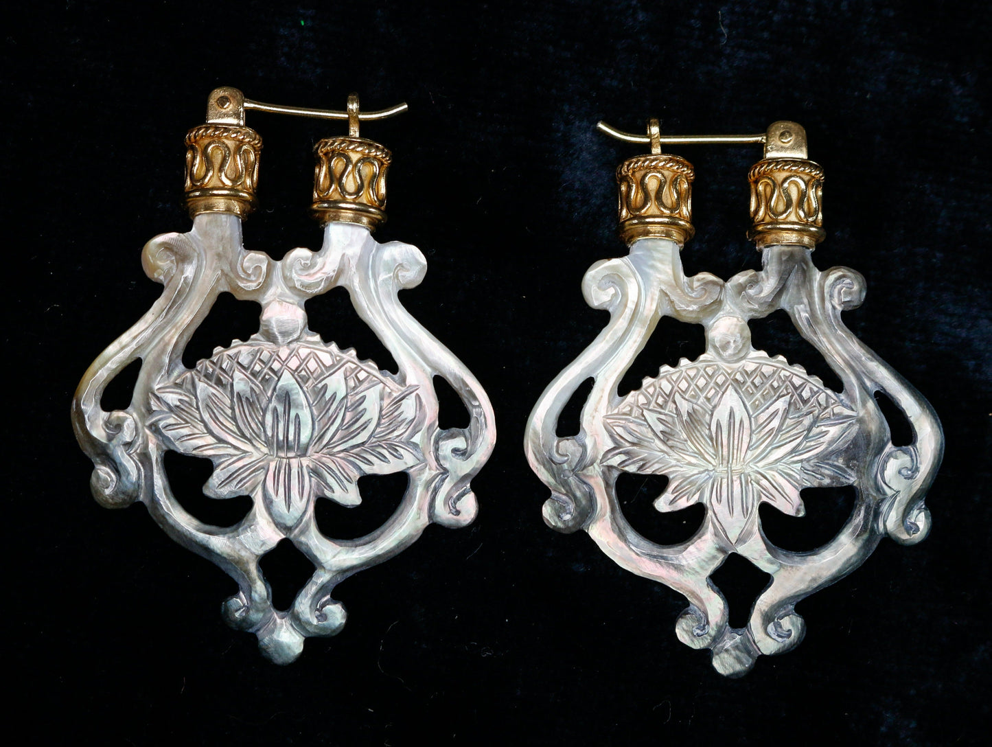 Lotus Earrings Liquid Fire Mantra