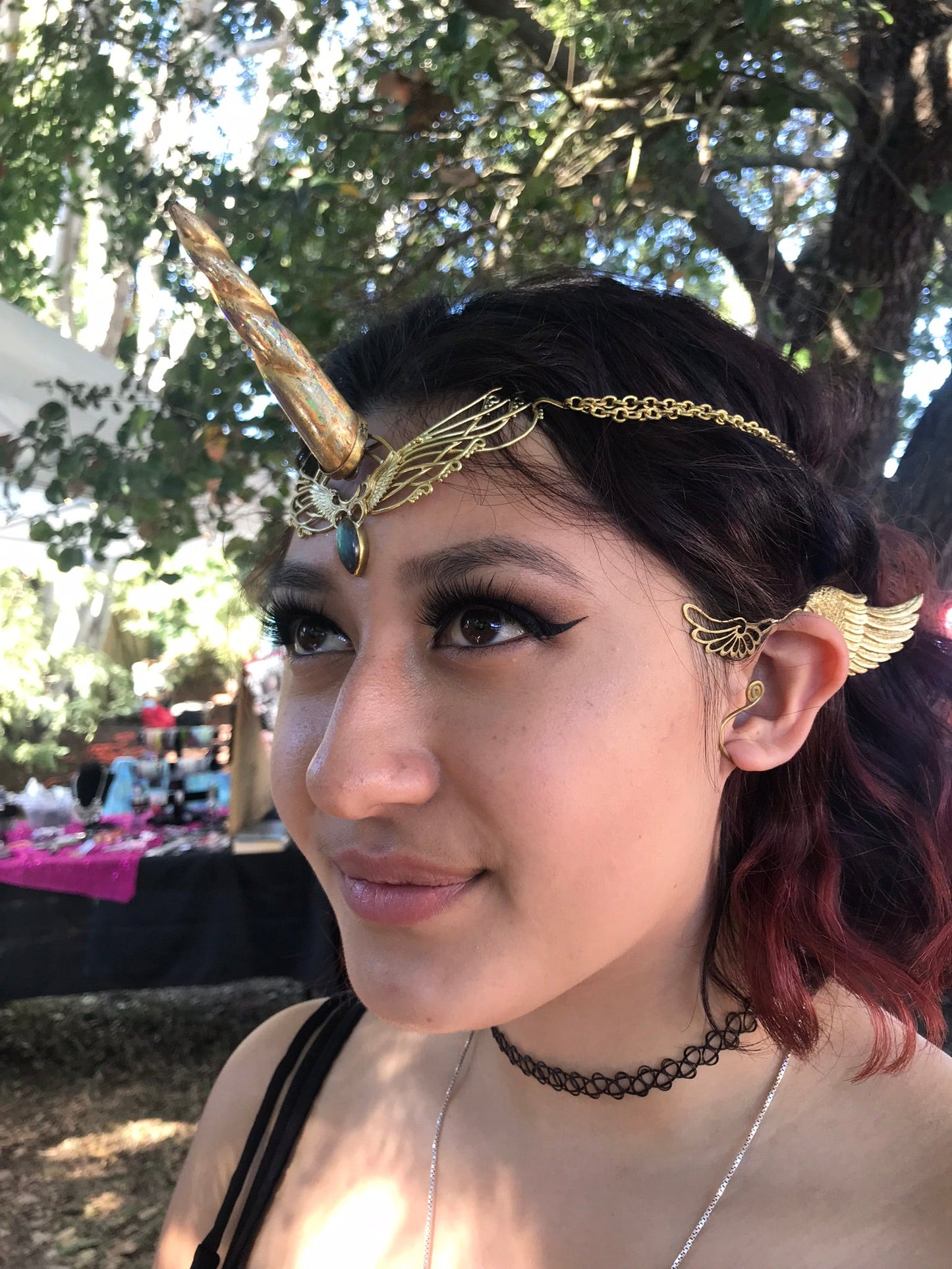 Unicorn Horn - Gold Rainbow Liquid Fire Mantra
