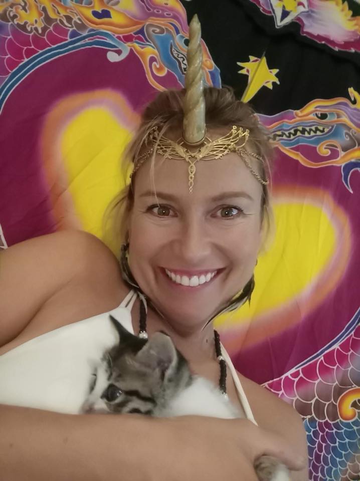Unicorn Horn - Gold Rainbow Liquid Fire Mantra