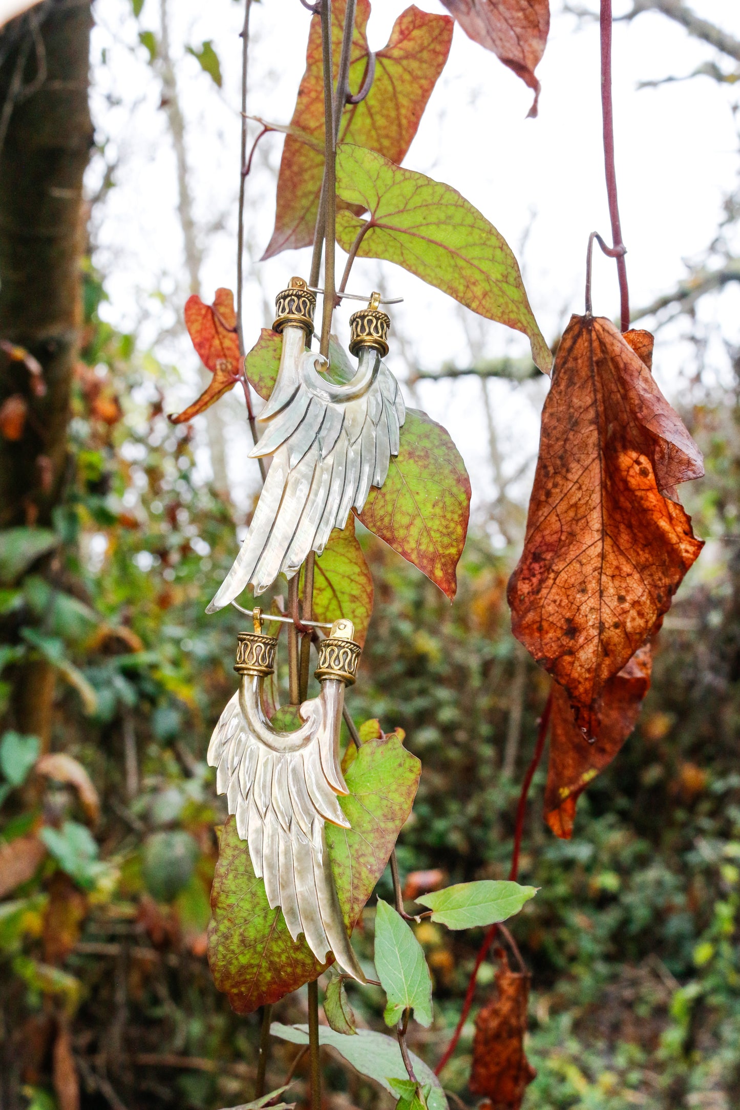 Angel Wing Earrings Liquid Fire Mantra