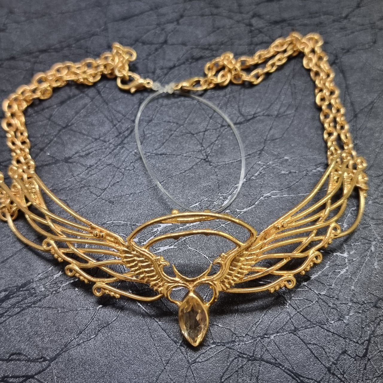 wing tiara 24k gold plated