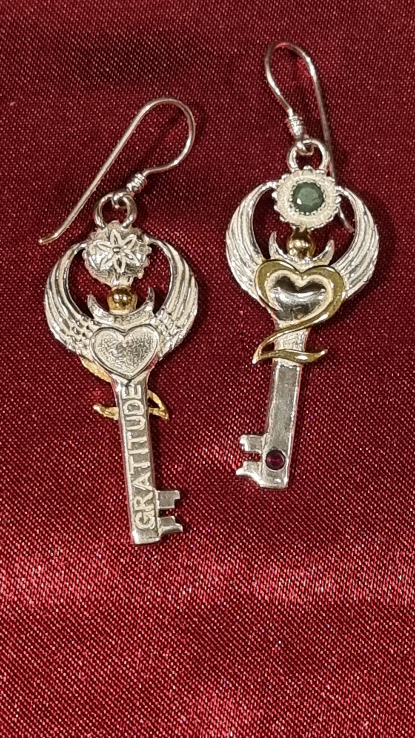 gratitude key earrings
