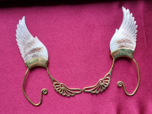 Wing Ear Cuffs - Light Mother of Pearl Liquid Fire Mantra