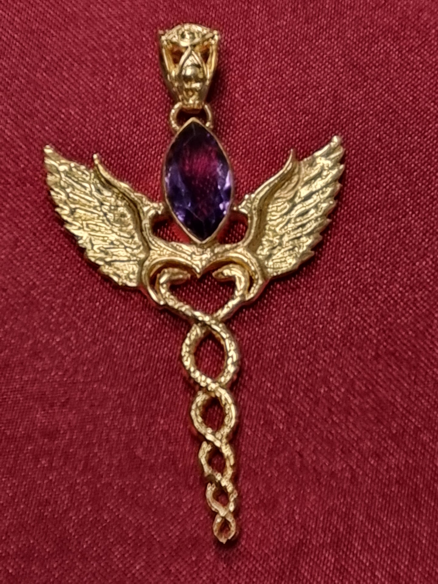 Caduceus Pendant - 24K Gold Plated