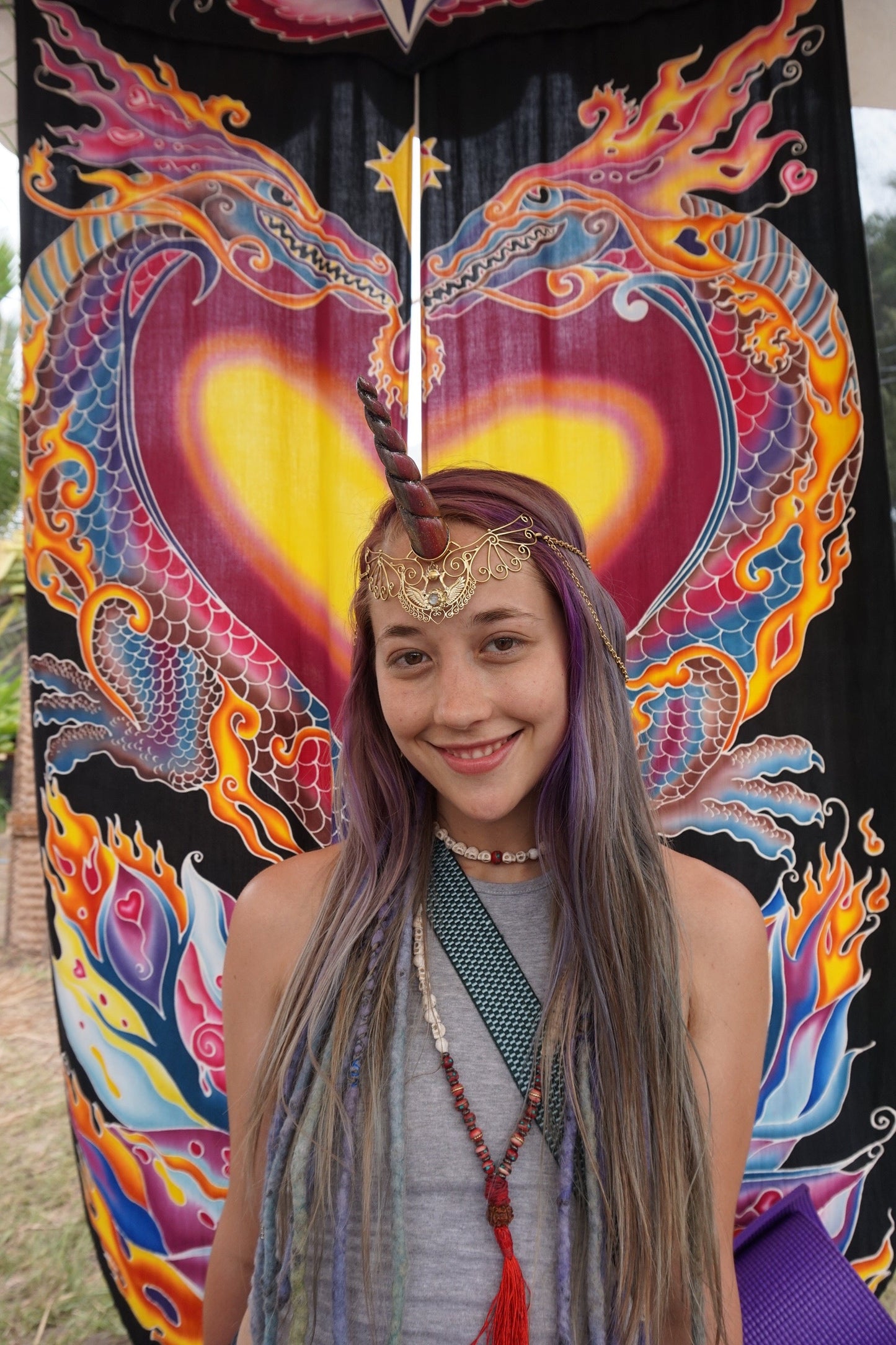 Unicorn Horn - Natural Wood Liquid Fire Mantra