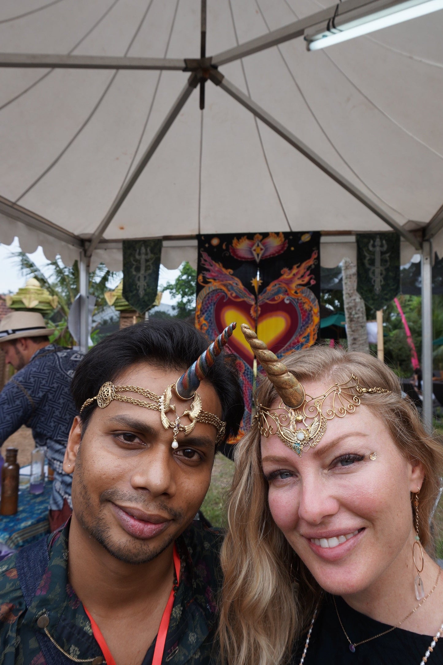 Unicorn Horn - Gold Rainbow Liquid Fire Mantra