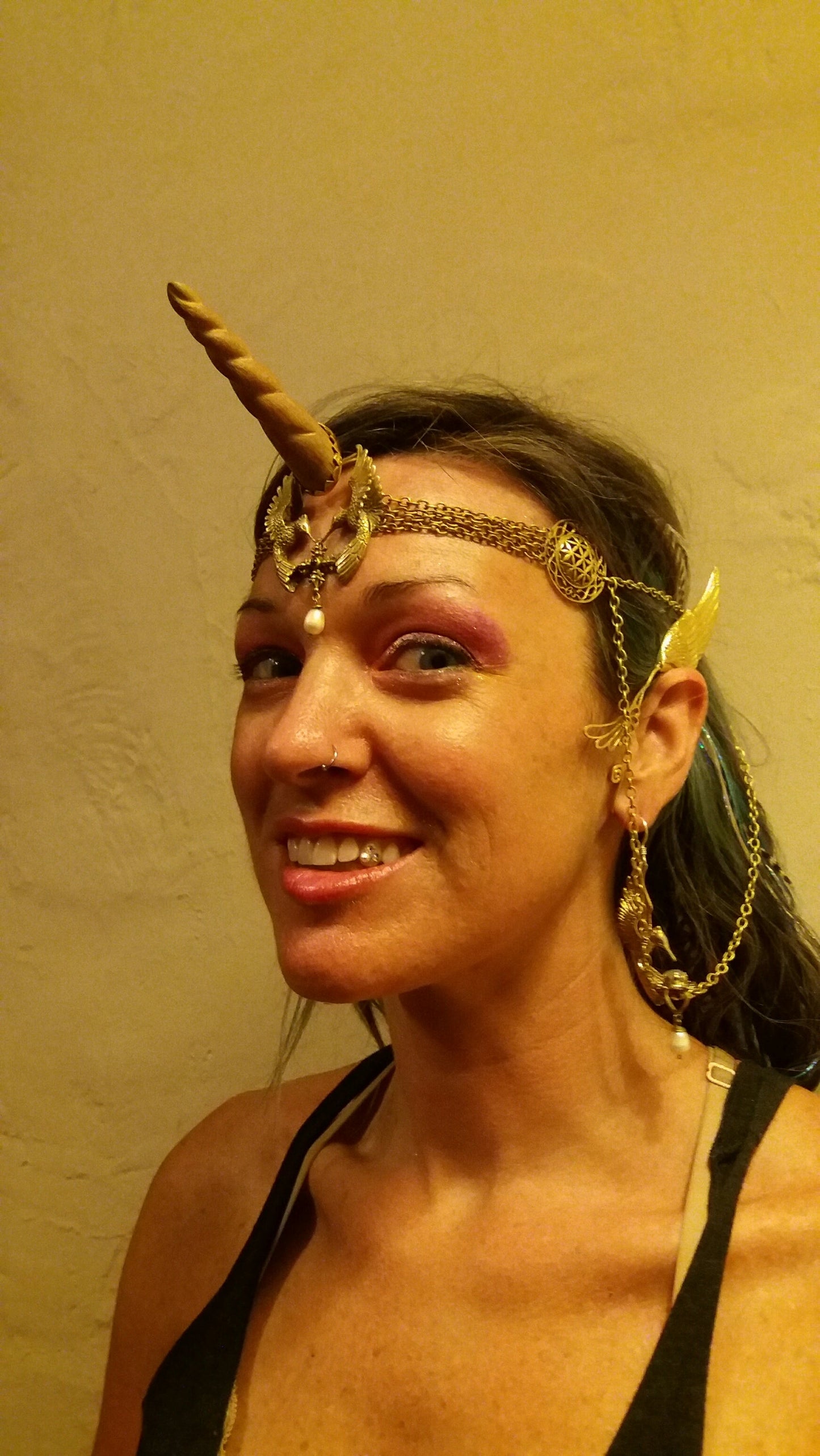 Unicorn Horn - Natural Wood Liquid Fire Mantra