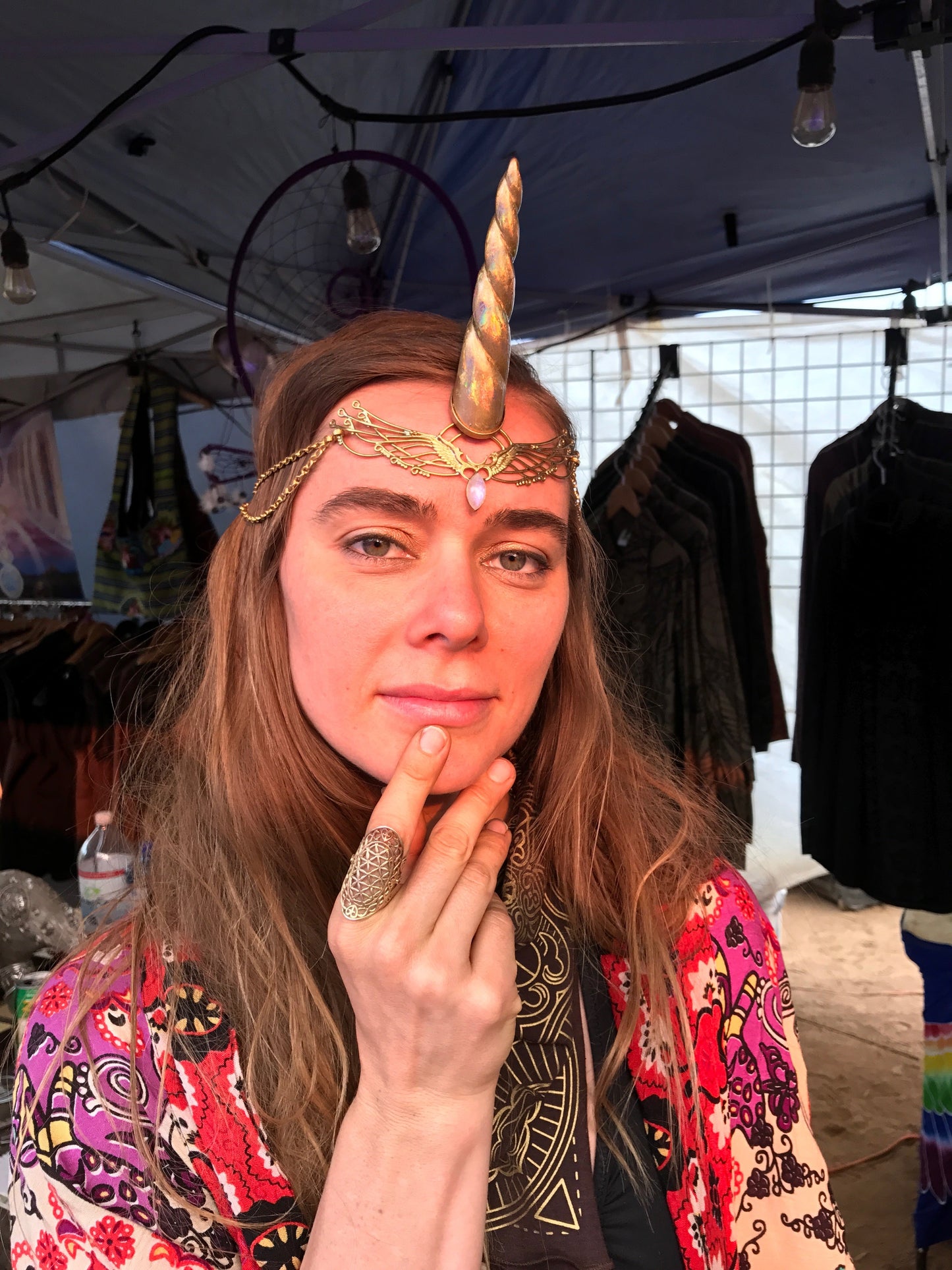 Unicorn Horn - Gold Rainbow Liquid Fire Mantra