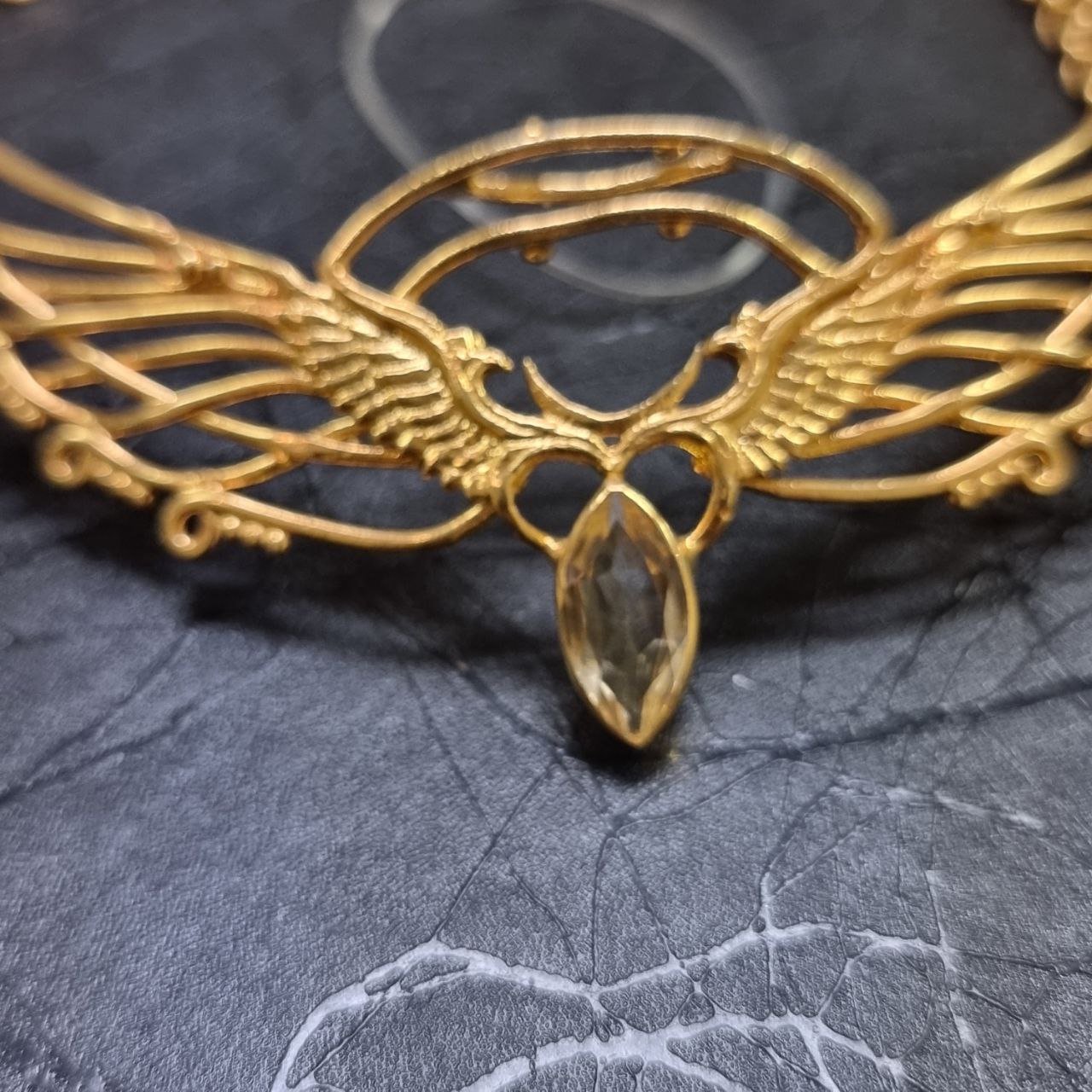 wing tiara 24k gold plated