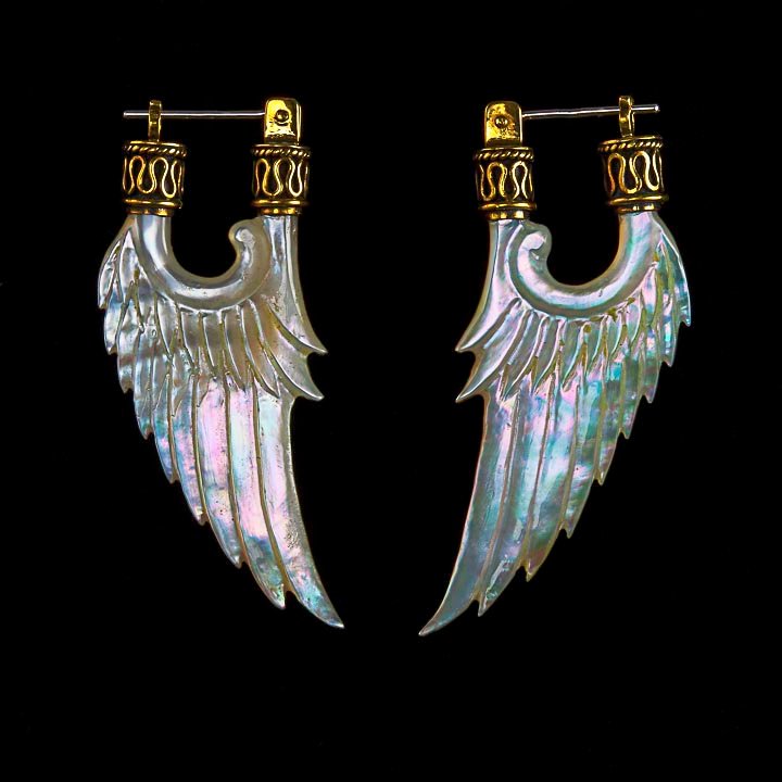Angel Wing Earrings Liquid Fire Mantra
