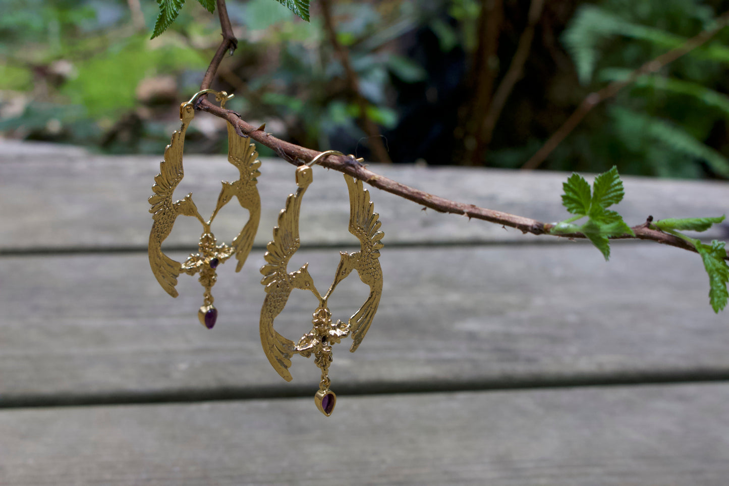HumGaiaTri Earrings Liquid Fire Mantra