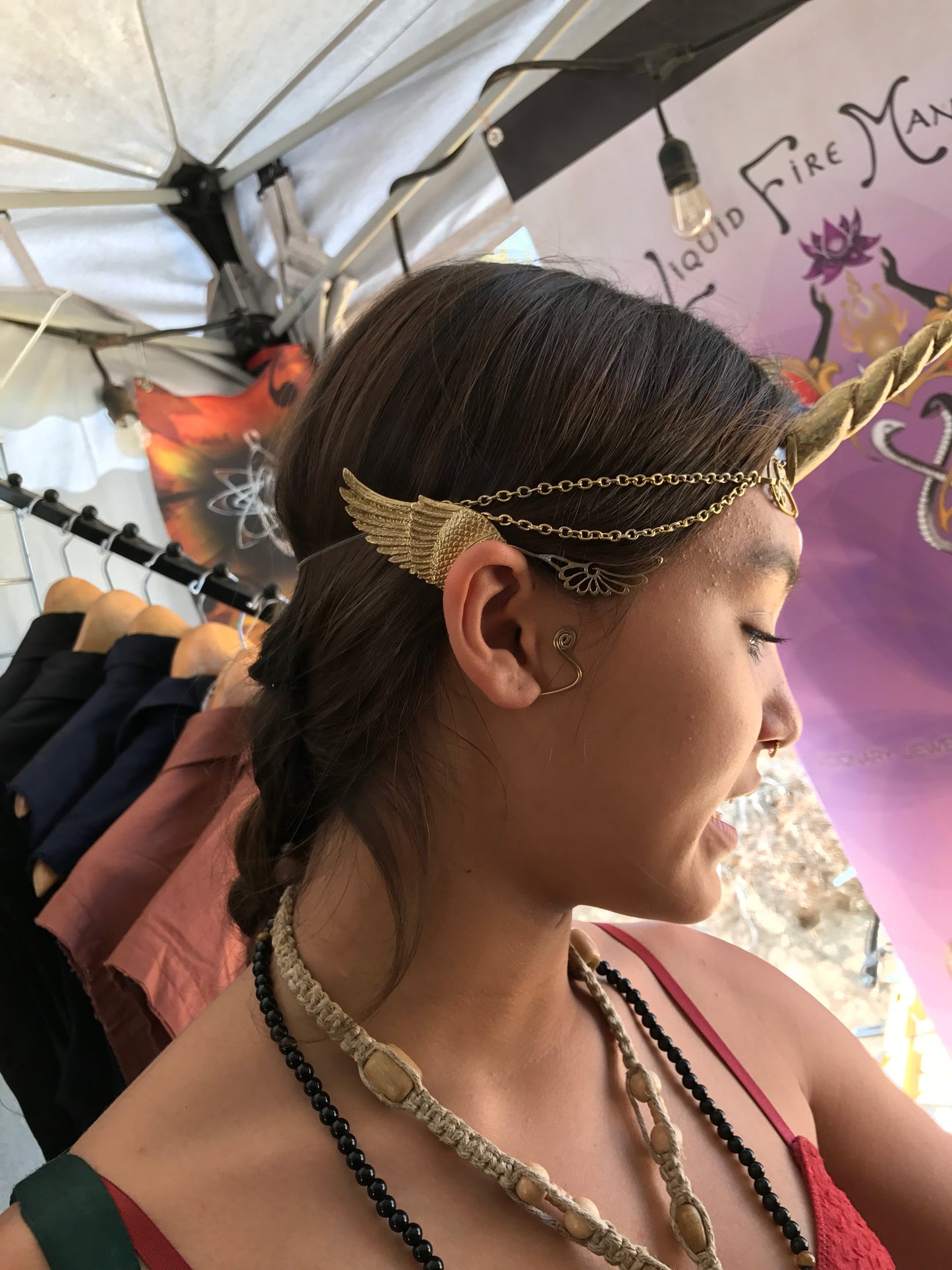 Unicorn Horn - Gold Rainbow Liquid Fire Mantra