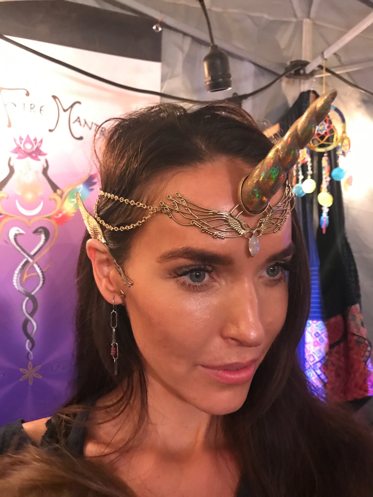 Unicorn Horn - Gold Rainbow Liquid Fire Mantra