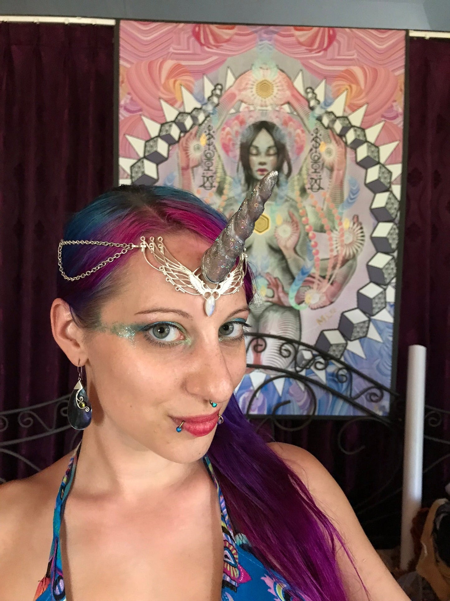 Wing Tiara - Silver Plated Liquid Fire Mantra