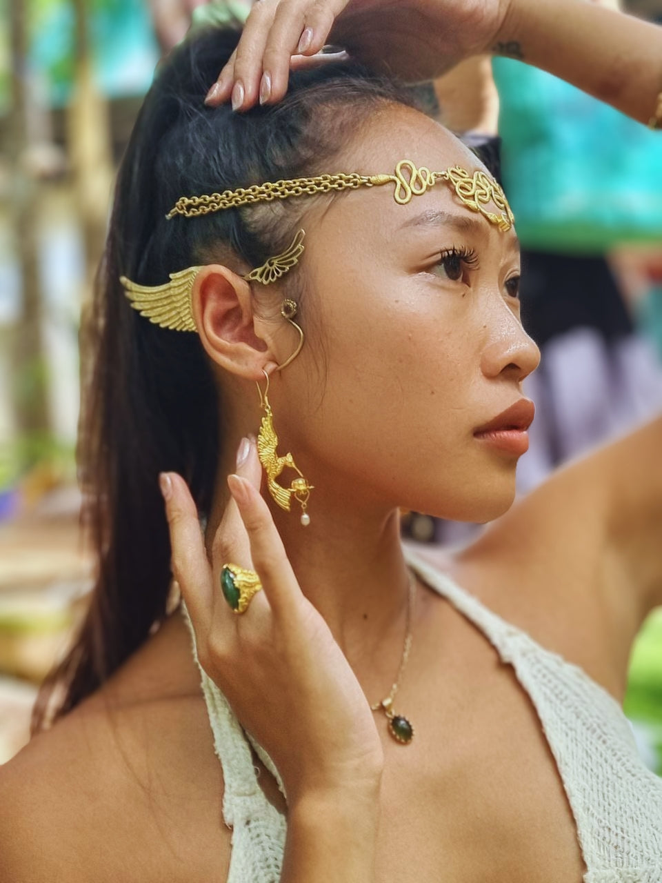 Nagapooshani Headpiece Necklace Liquid Fire Mantra