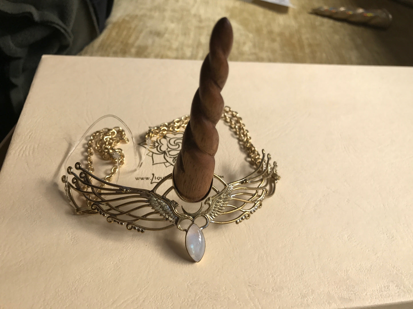 Unicorn Horn - Natural Wood Liquid Fire Mantra