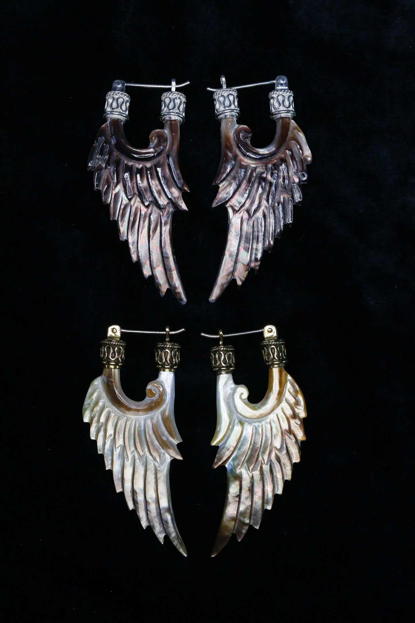 Angel Wing Earrings Liquid Fire Mantra