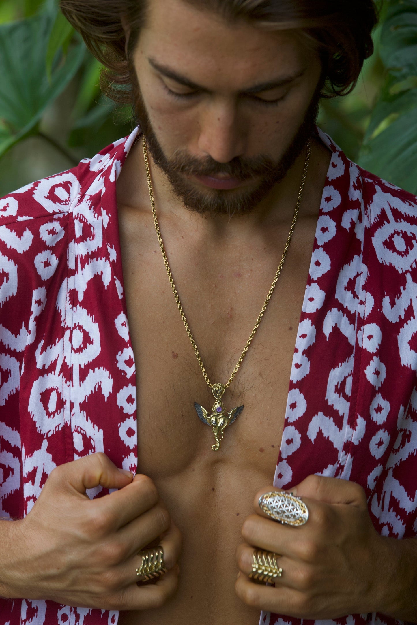 Ganesha Angel Pendant - Small Liquid Fire Mantra