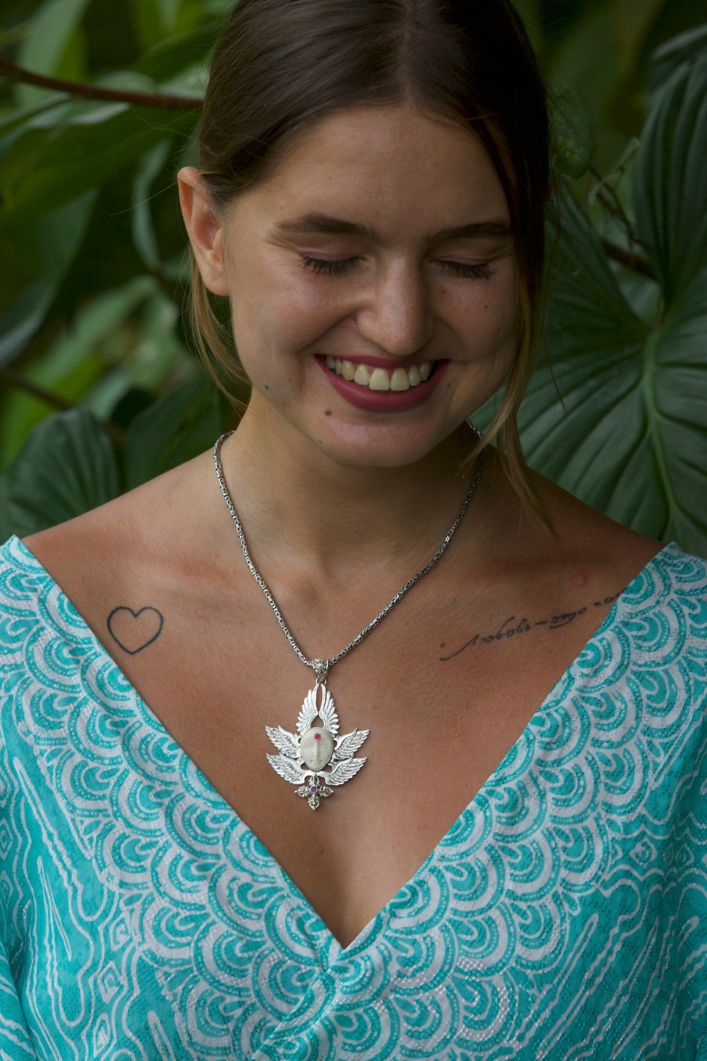 Seraphim Pendant - Sterling Silver Liquid Fire Mantra