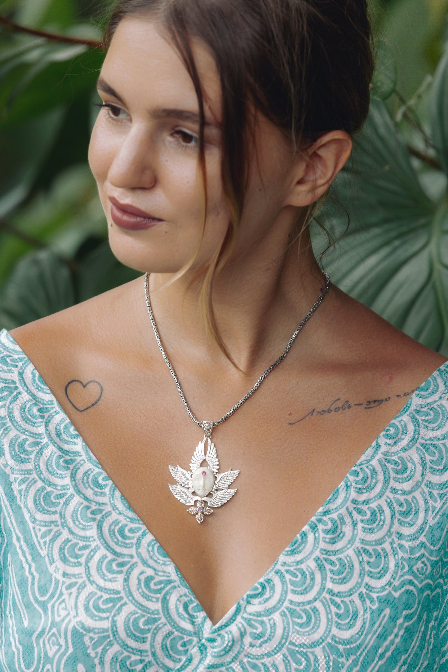 Seraphim Pendant - Sterling Silver Liquid Fire Mantra