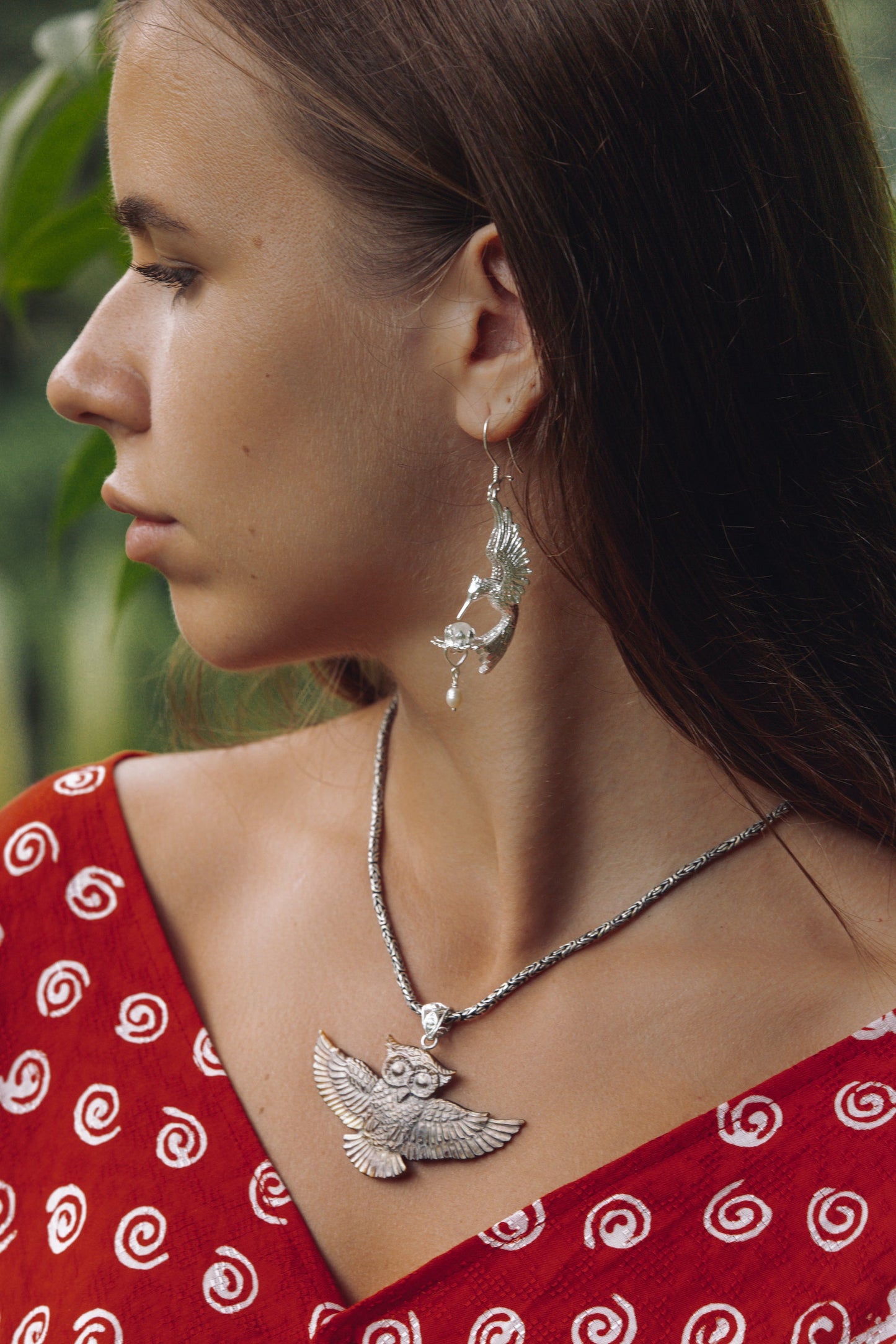 Hummingbird Lotus Earrings Liquid Fire Mantra