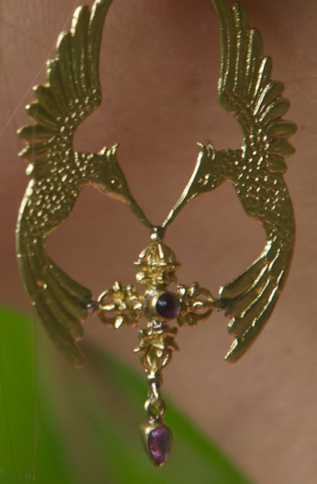 HumGaiaTri 2D Pendant - Brass