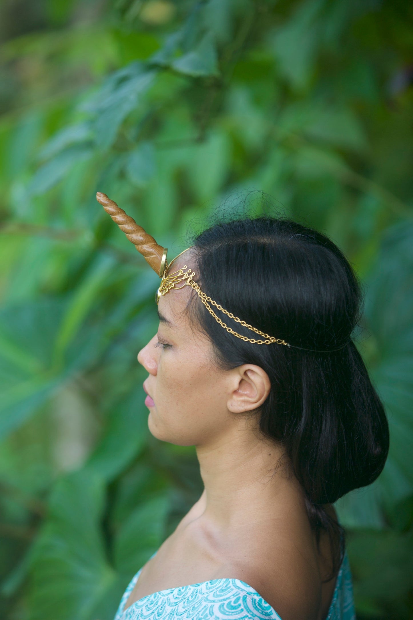 Unicorn Horn - Natural Wood Liquid Fire Mantra