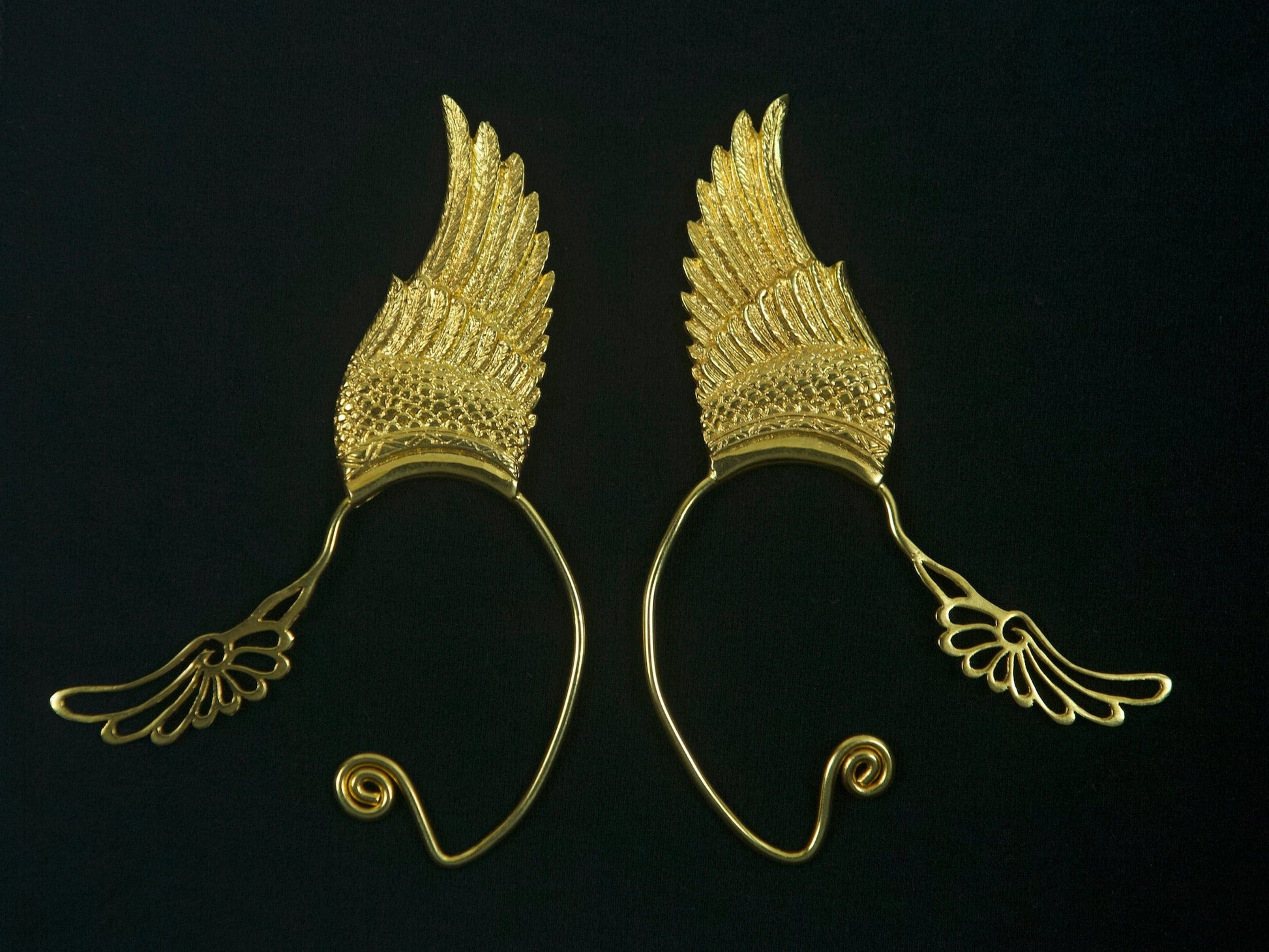 Wing Ear Cuffs - 24K Gold Plated Liquid Fire Mantra