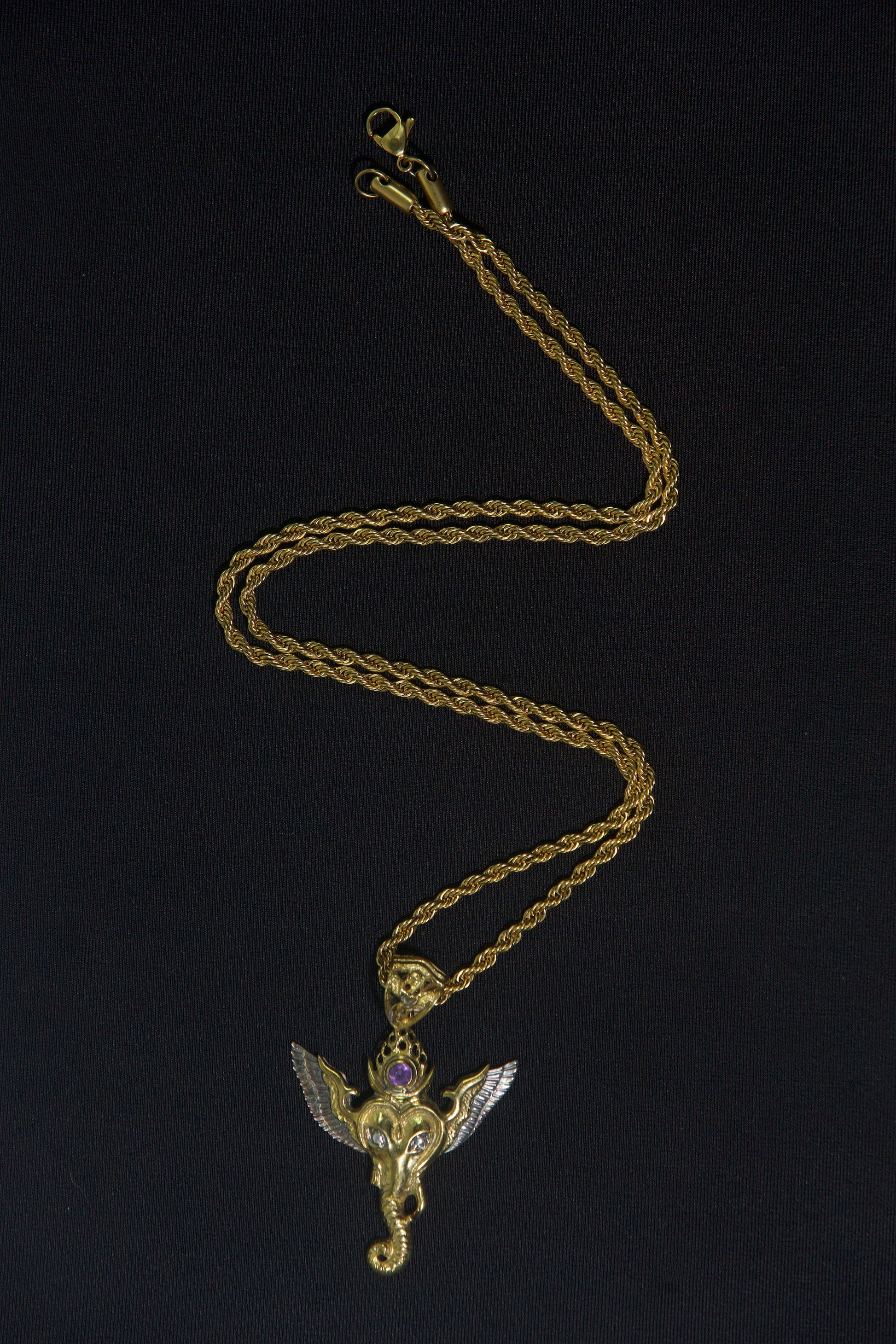 Ganesha Angel Pendant - Small Liquid Fire Mantra