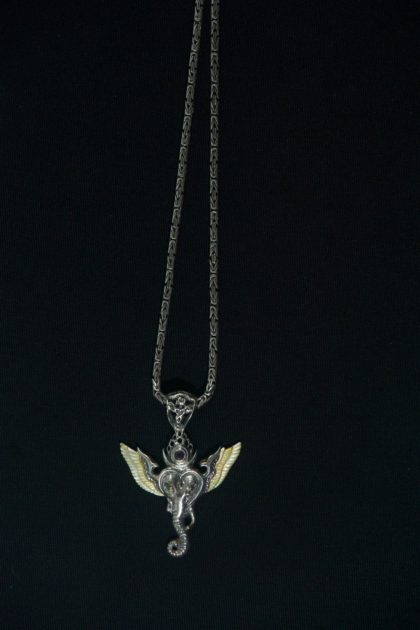 Ganesha Angel Pendant - Small Liquid Fire Mantra