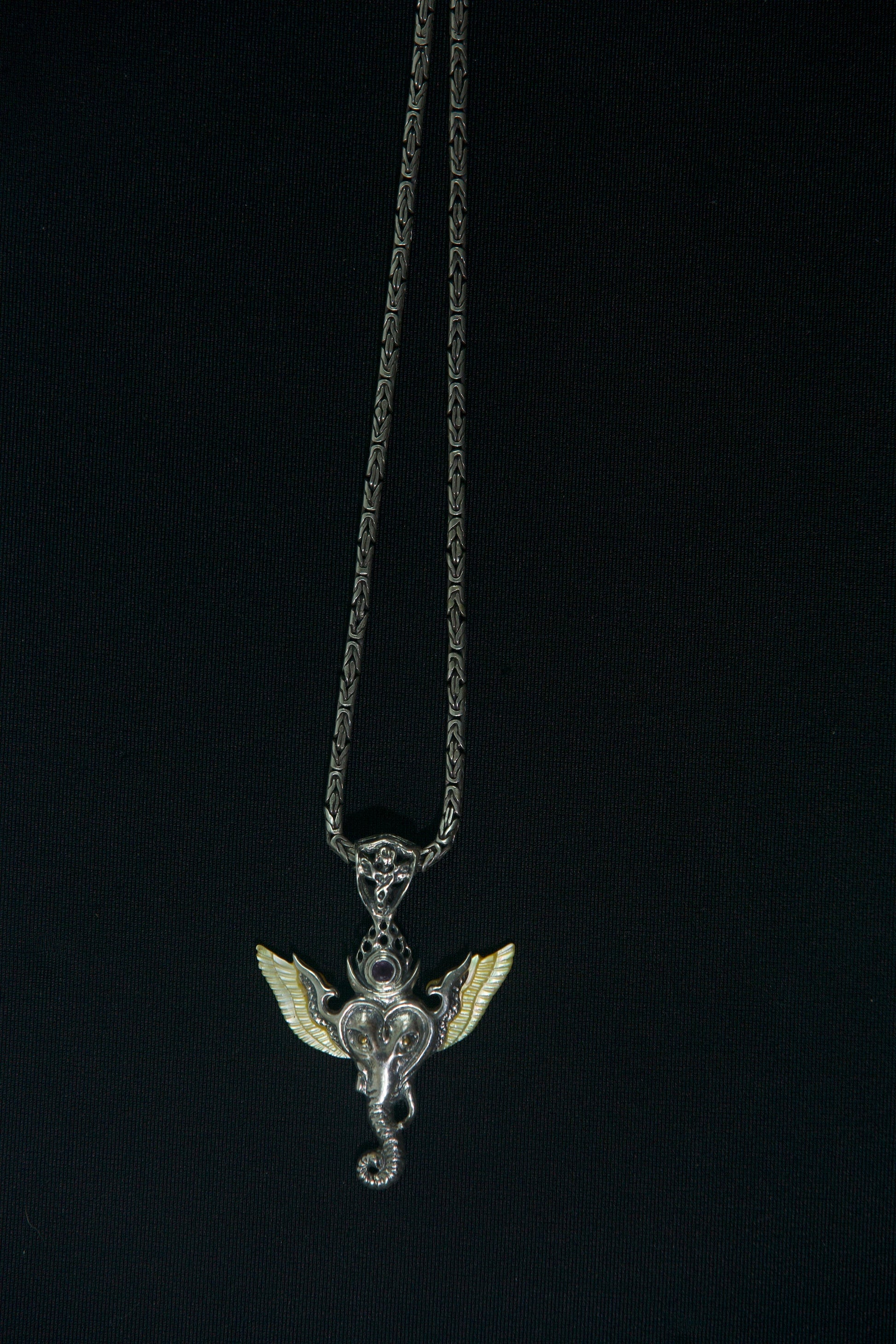 Ganesha Angel Pendant - Small Liquid Fire Mantra