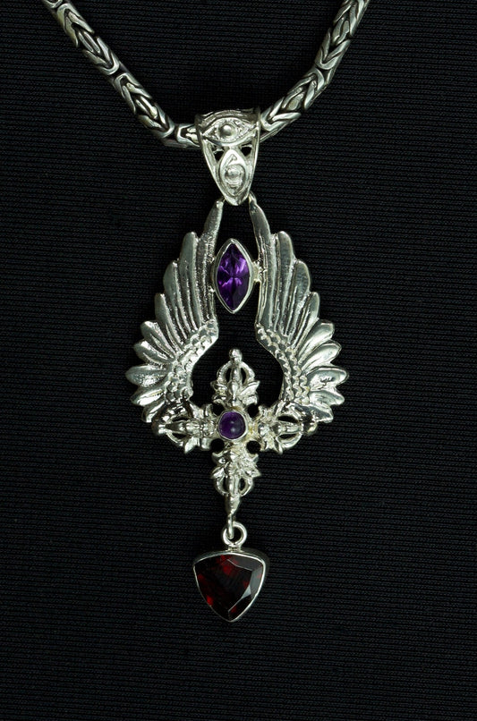 sterling silver vajra pendant