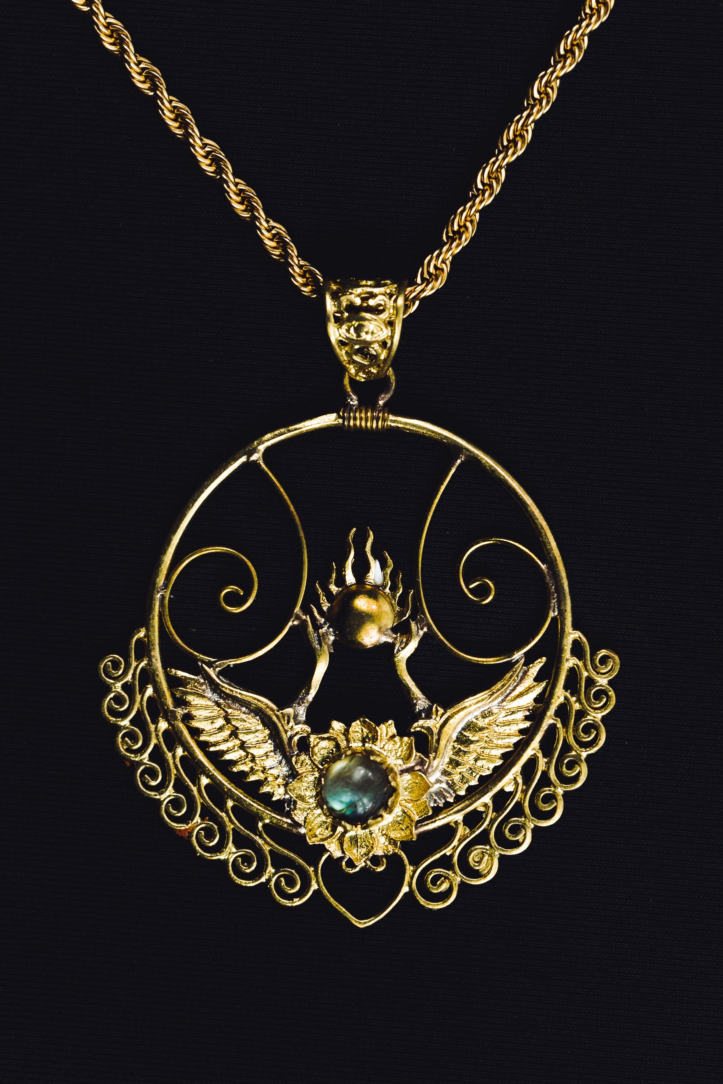 Shakti Bhakti Pendant - 24K Gold Plated - Labradorite