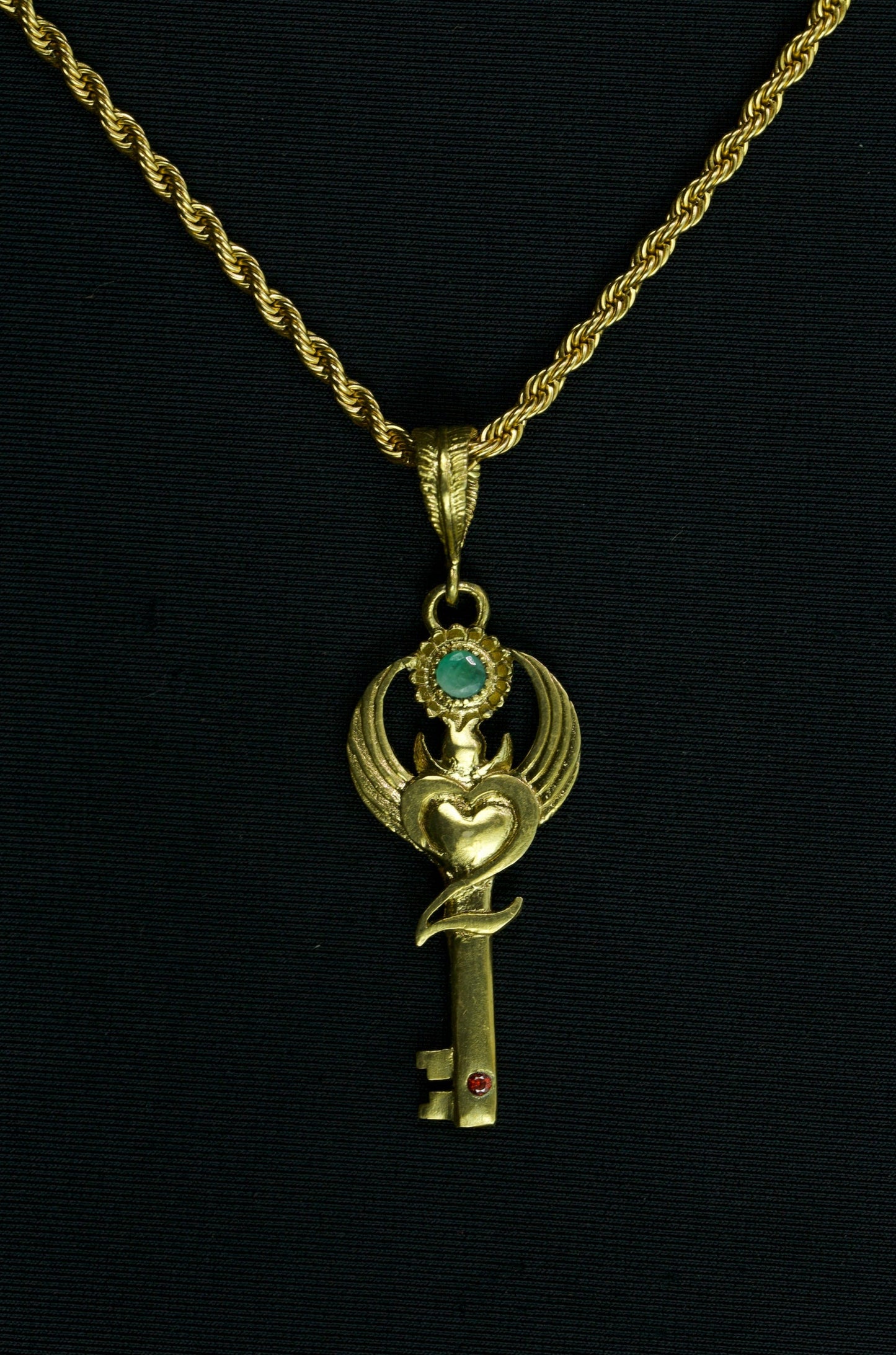 Gratitude Key Pendant - Brass