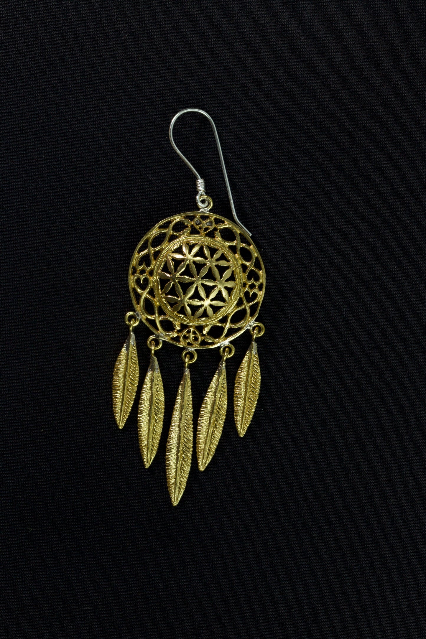 Flower of Life Dreamcatcher Earrings Liquid Fire Mantra
