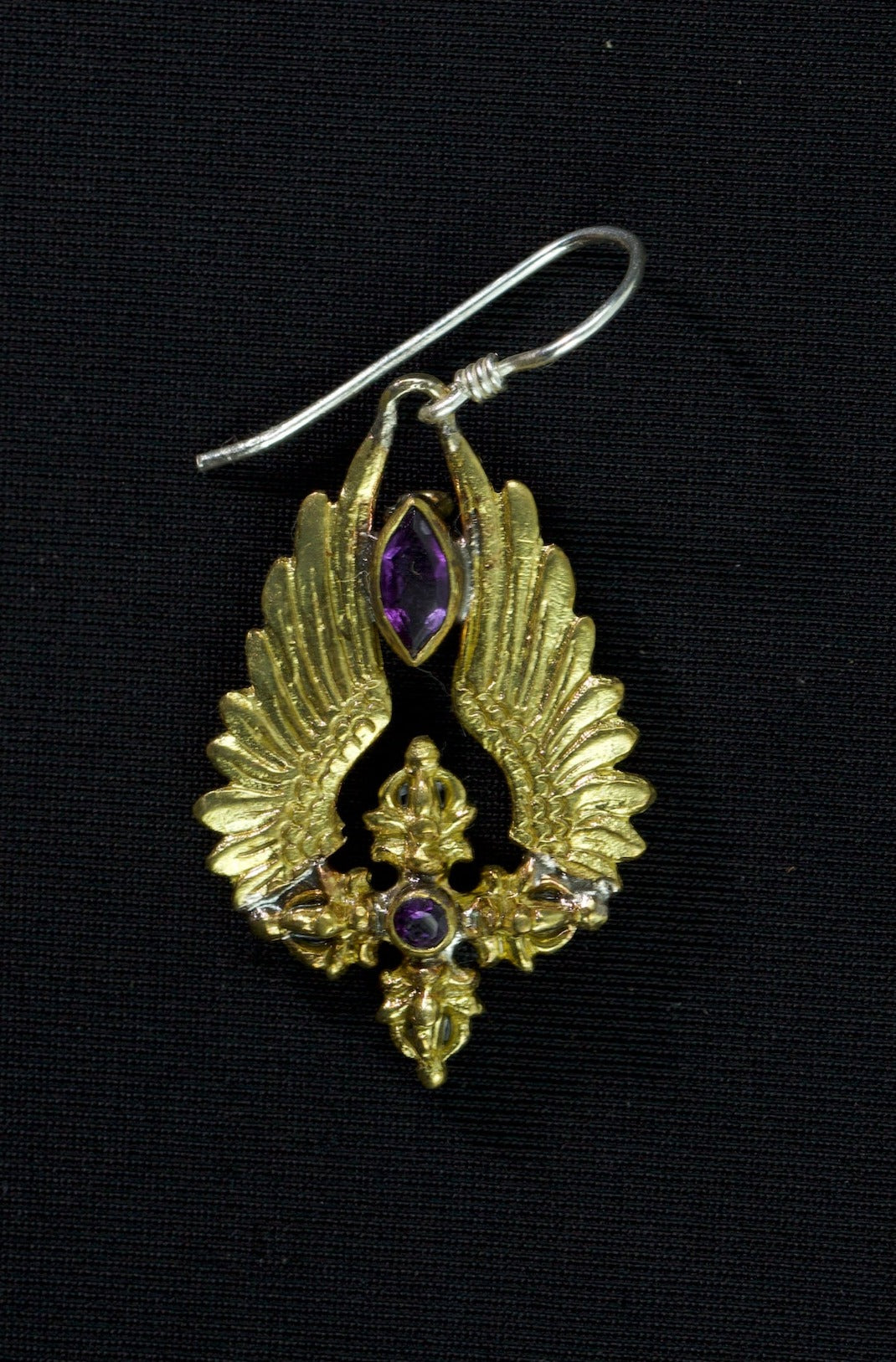 Flying Vajra Earrings Liquid Fire Mantra