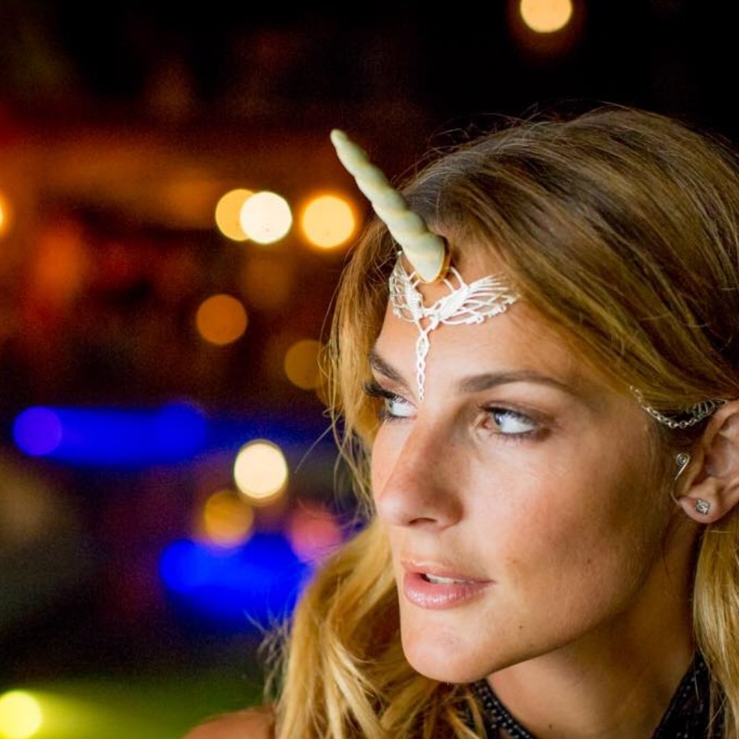 cream sparkle unicorn horn