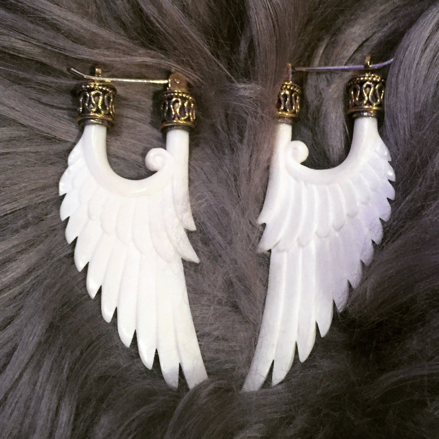 Angel Wing Earrings Liquid Fire Mantra