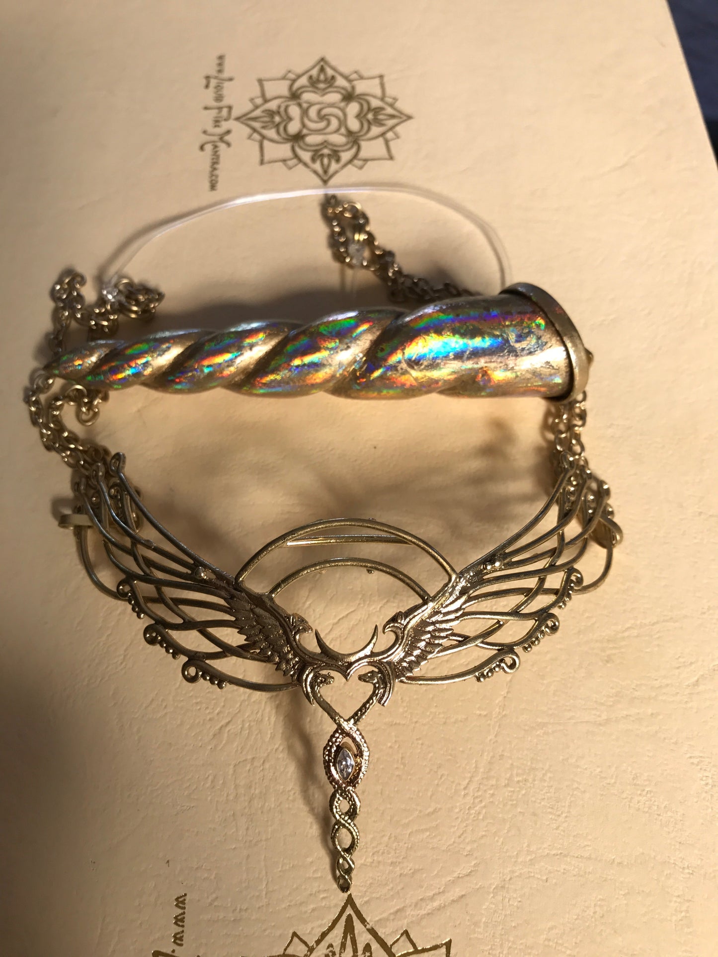 Unicorn Horn - Silver Rainbow Liquid Fire Mantra