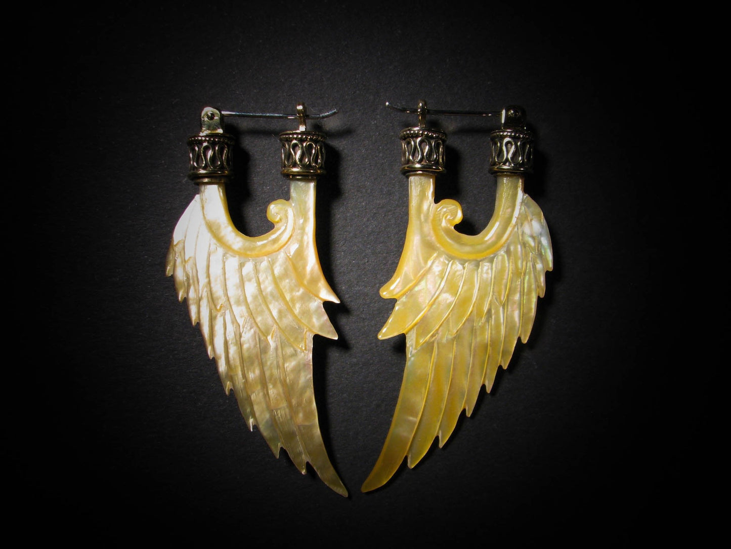 Angel Wing Earrings Liquid Fire Mantra