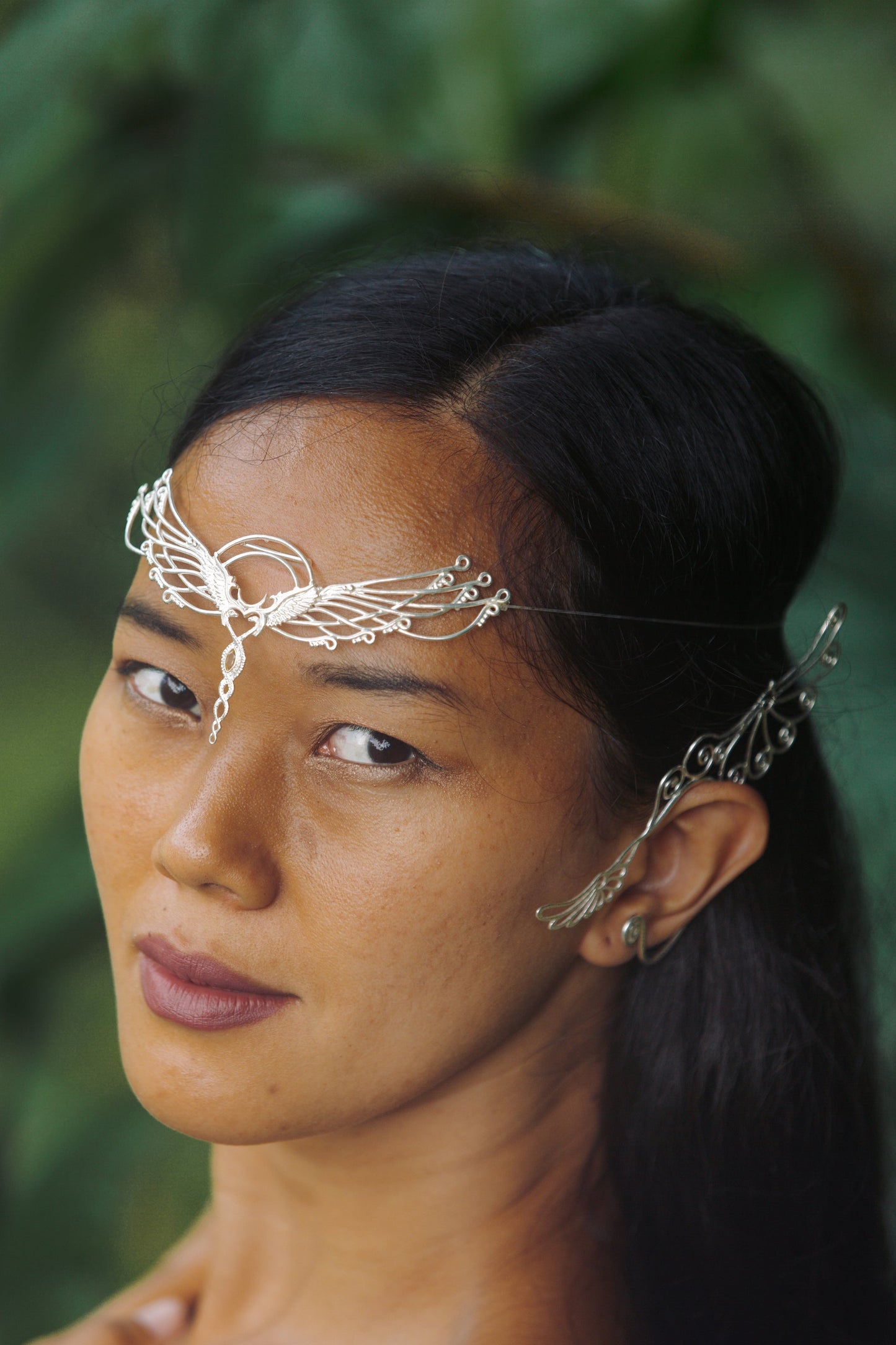 Spiral Wing Ear Cuffs - Silver Plated Liquid Fire Mantra