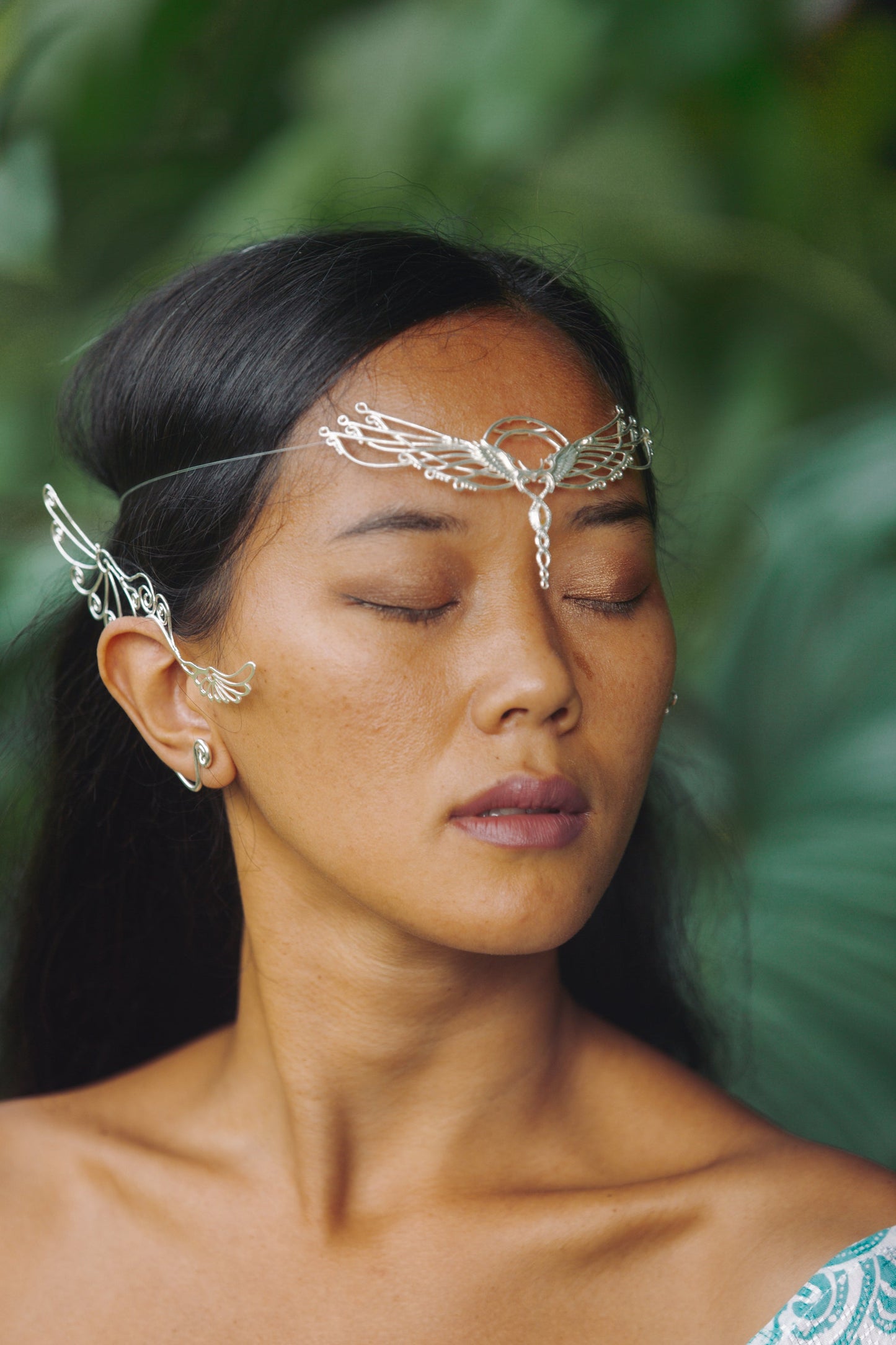 Spiral Wing Ear Cuffs - Silver Plated Liquid Fire Mantra