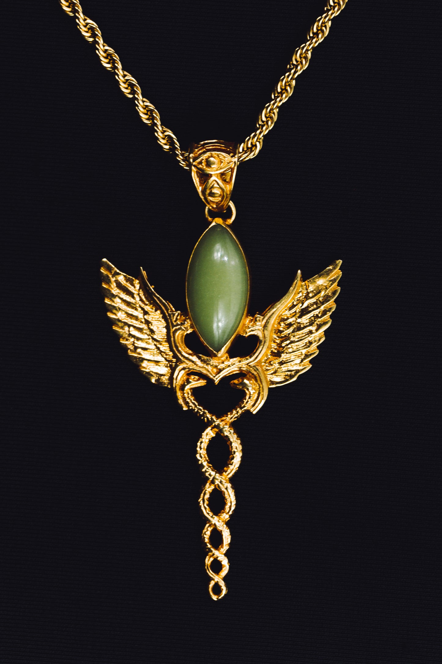Caduceus Pendant - 24K Gold Plated