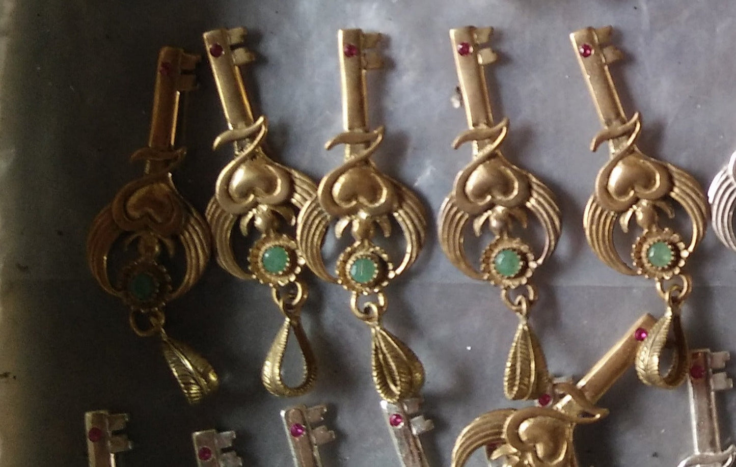 Gratitude Key Pendant - Brass Liquid Fire Mantra