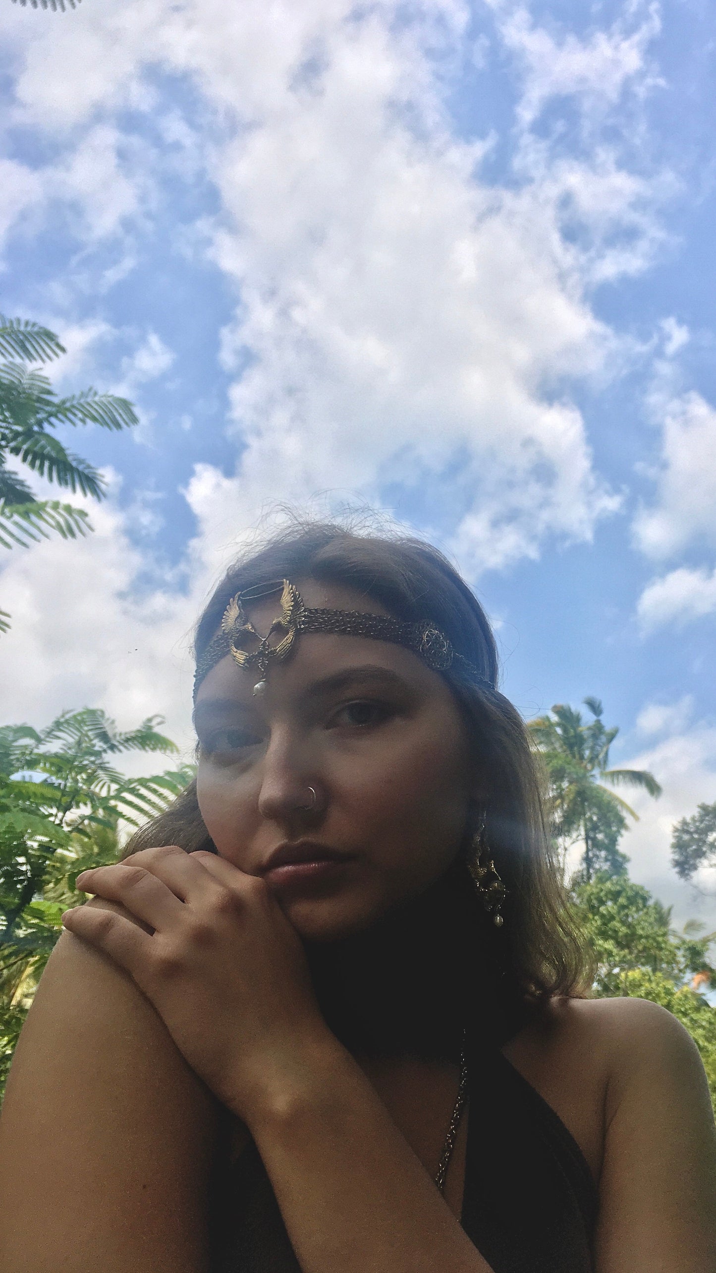 Hummingbird Lotus Earrings Liquid Fire Mantra