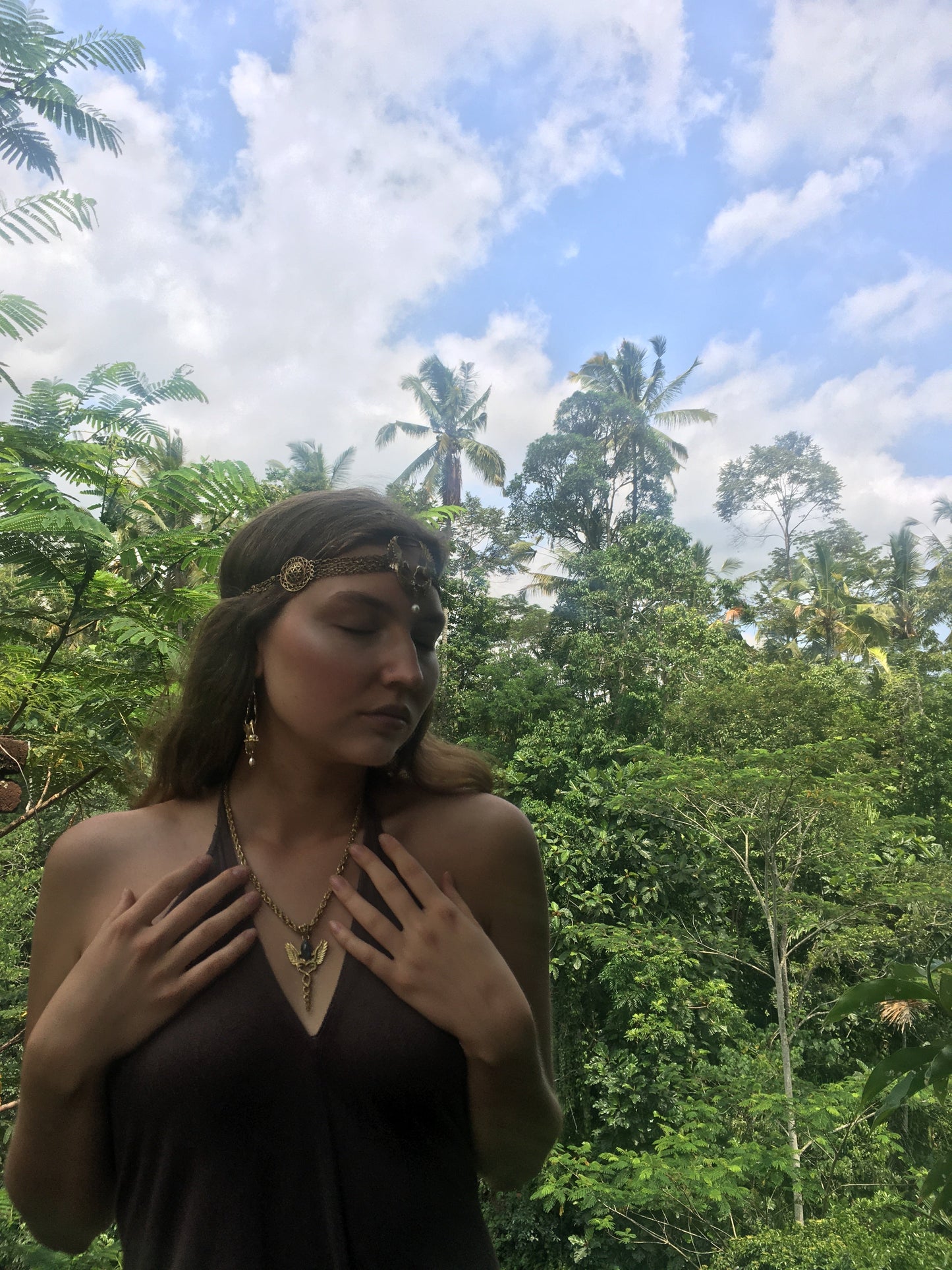 Hummingbird Lotus Earrings Liquid Fire Mantra