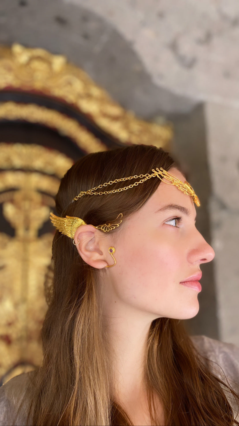 Wing Ear Cuffs - 24K Gold Plated Liquid Fire Mantra