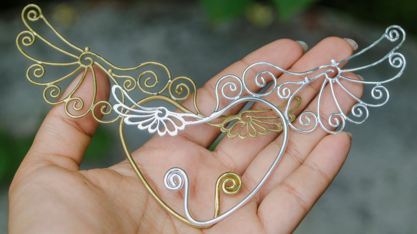 Spiral Wing Ear Cuffs - Silver Plated Liquid Fire Mantra
