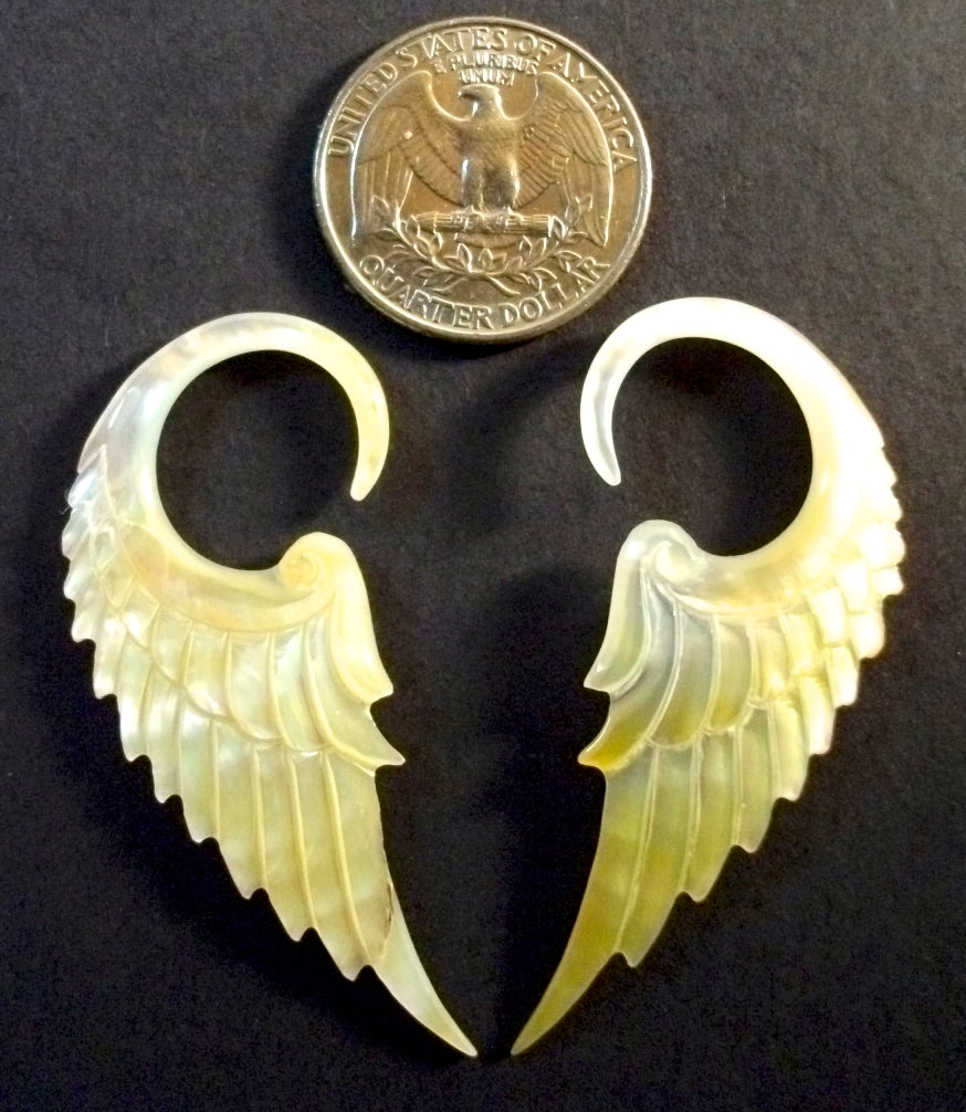 Angel Wing Gauged Earrings Liquid Fire Mantra