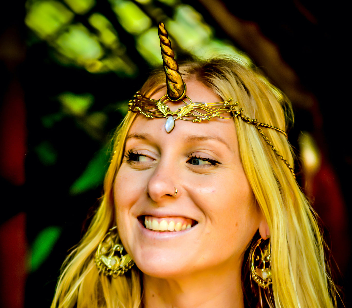 Wing Tiara - Brass Liquid Fire Mantra
